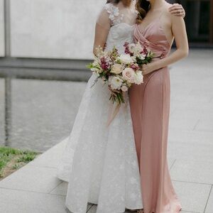Fame and Partners Warm Blush Bridesmaid Dress